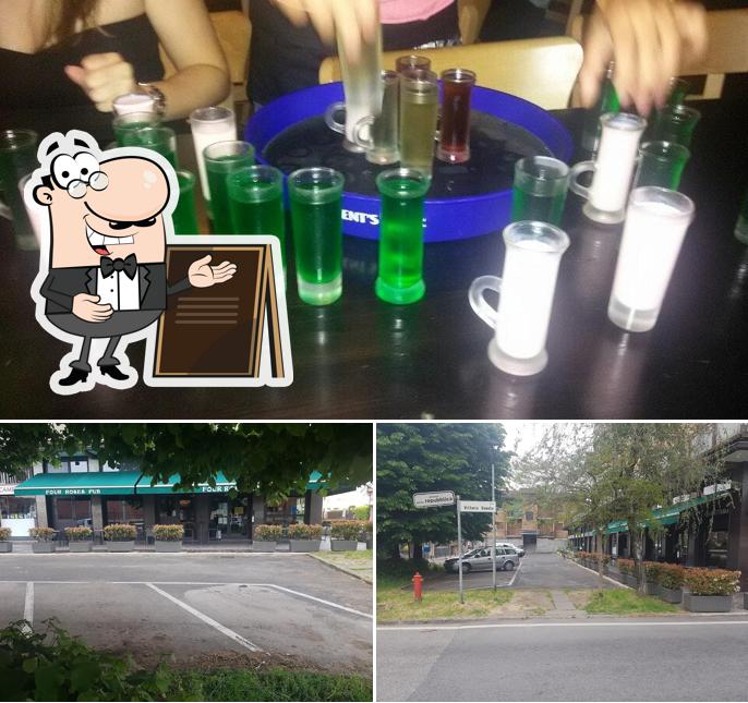 Guarda la immagine che raffigura la esterno e bevanda di Four Roses Pub
