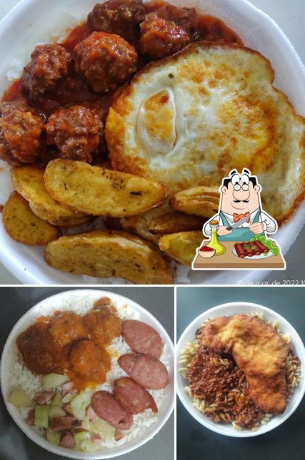 Prove refeições de carne no Gi Marmitaria delivery
