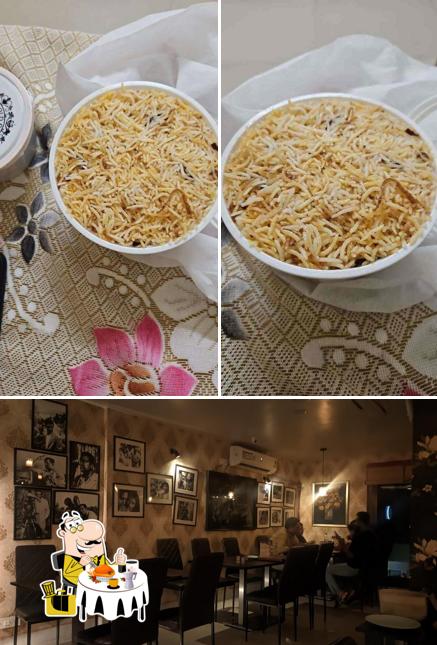 Check out the picture showing food and interior at THE OLD GALLERY