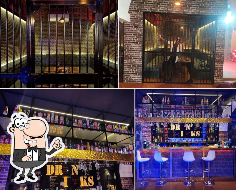 Among various things one can find exterior and bar counter at The Central Jail Restaurant