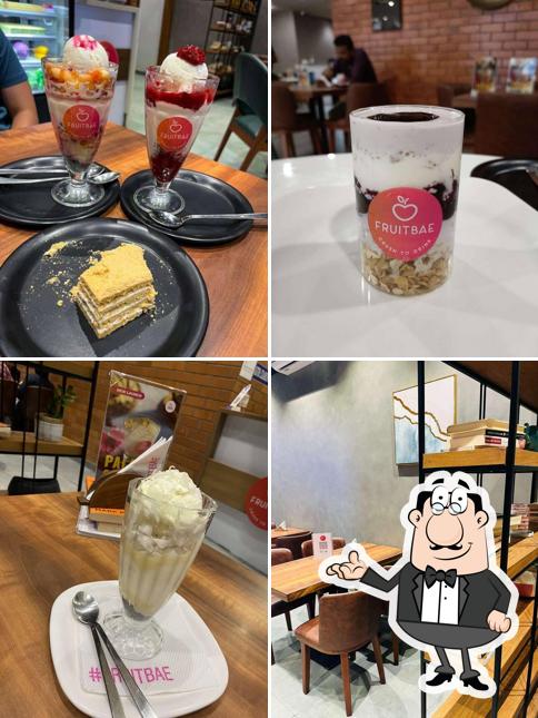 This is the image depicting interior and food at Fruitbae