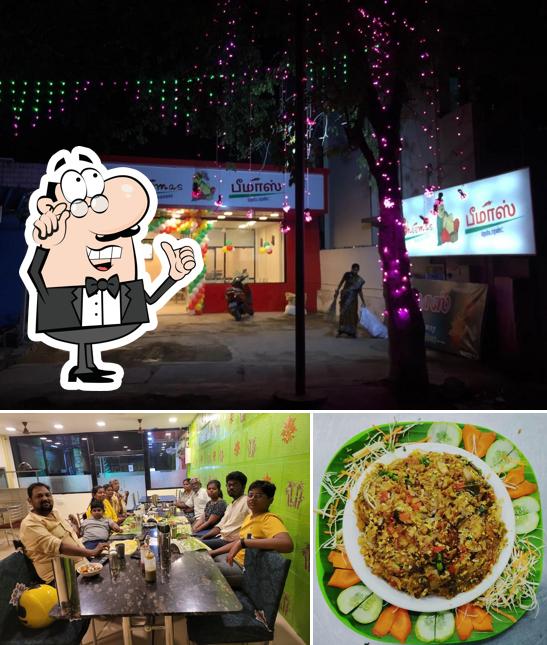 Take a seat at one of the tables at Shree Lakshmi Cafe