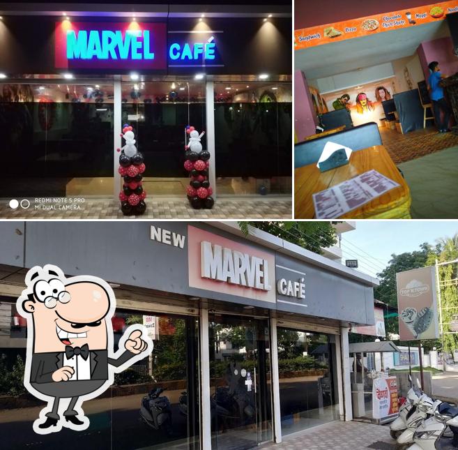The restaurant's exterior and dining table