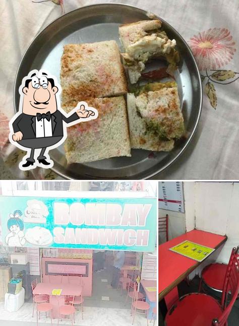 Check out the image showing interior and food at Once More - Bombay Sandwich