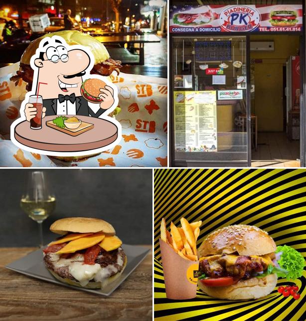 PIADINERIA E BURGER K2 serve un'ampia selezione di opzioni per gli amanti dell'hamburger