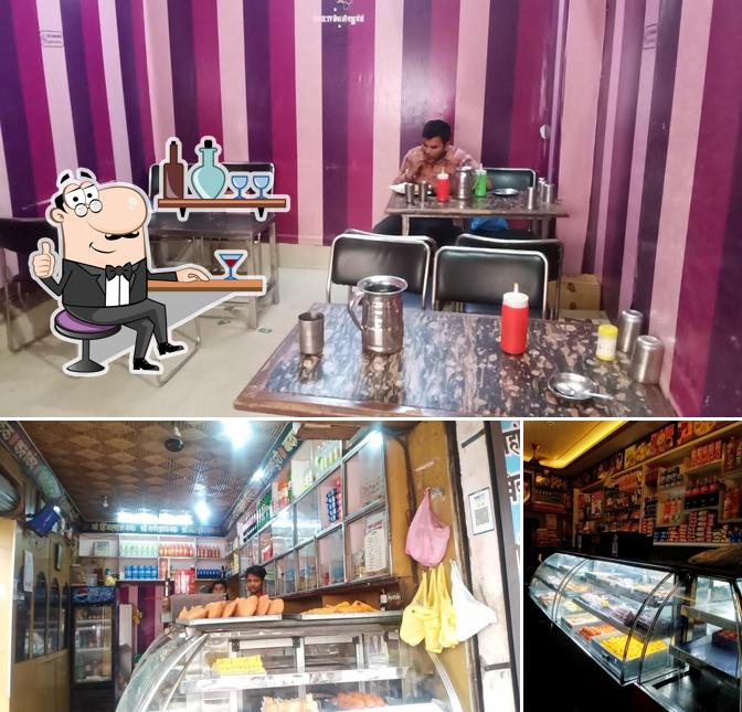 The restaurant's interior and food