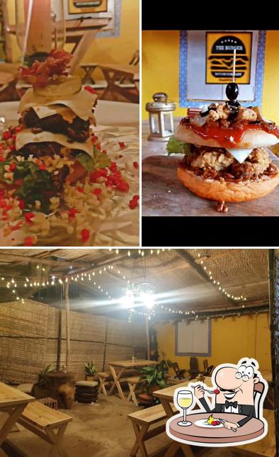 Among different things one can find food and interior at The Burger Dough Company Goa