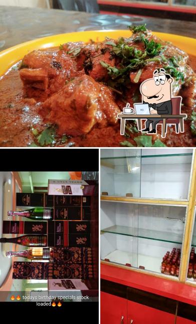 The picture of HOTEL TRIMURTI BAR & LOGGING’s interior and pizza