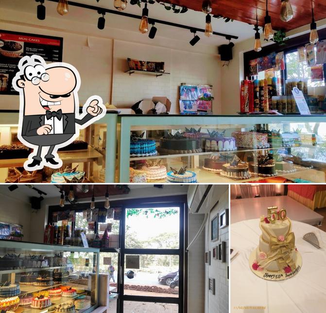 This is the image showing interior and food at 7th heaven Margao