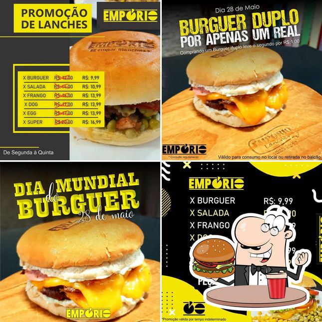 Experimente um hambúrguer no Empório Lanches E Pizzas Lages