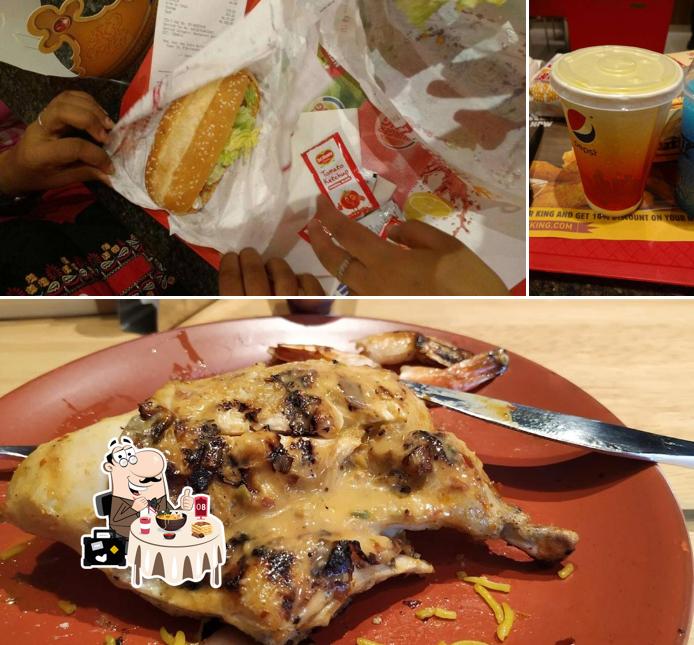 This is the picture showing food and beer at Burger King