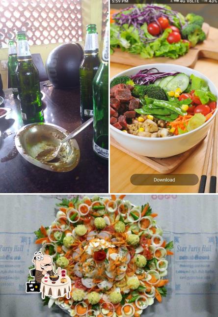 This is the image showing food and beer at FOUR SEASONS FAMILY RESTAURANT