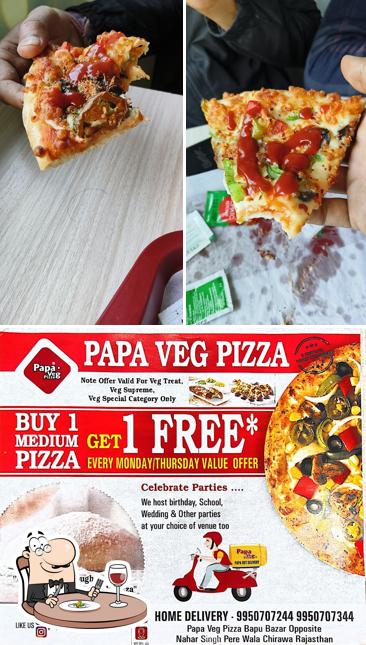 Among different things one can find food and exterior at Papa Veg Pizza Chirawa