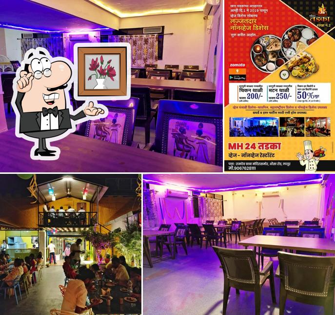The interior of Mh24 Tadka Veg - Nonveg Restaurant