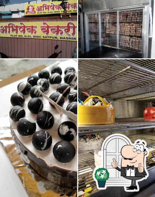 The photo of Abhishek Bakery’s exterior and food