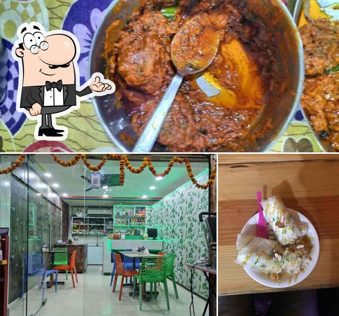Among different things one can find interior and food at Sahaja Foods