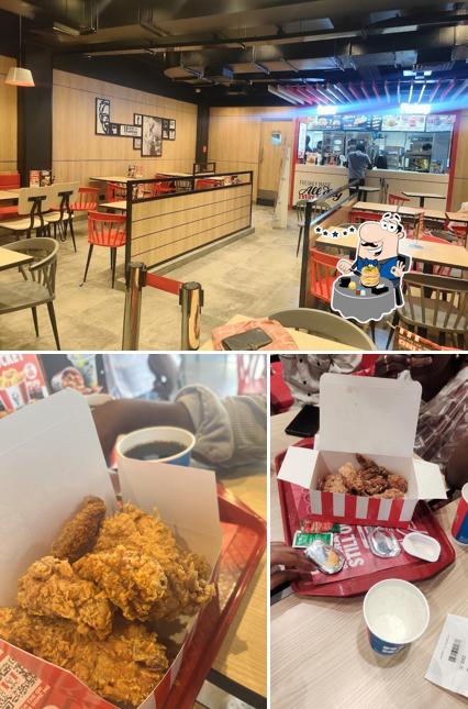 Check out the image showing food and interior at KFC
