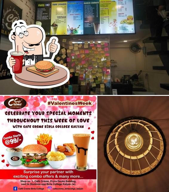 Get a burger at Cafe Creme Birla college