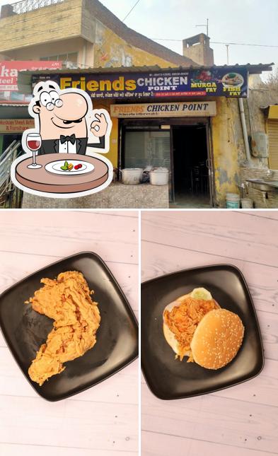 The image of food and exterior at Friends Chicken Point