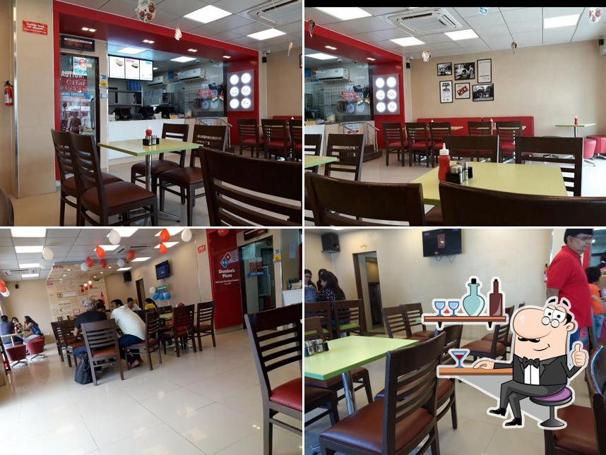 The interior of Domino's Pizza Panchot Circle, Mehsana