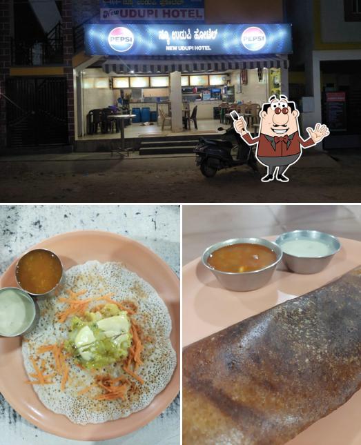 The photo of food and exterior at New Udupi Hotel