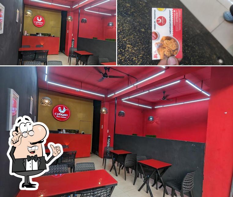 The restaurant's interior and food