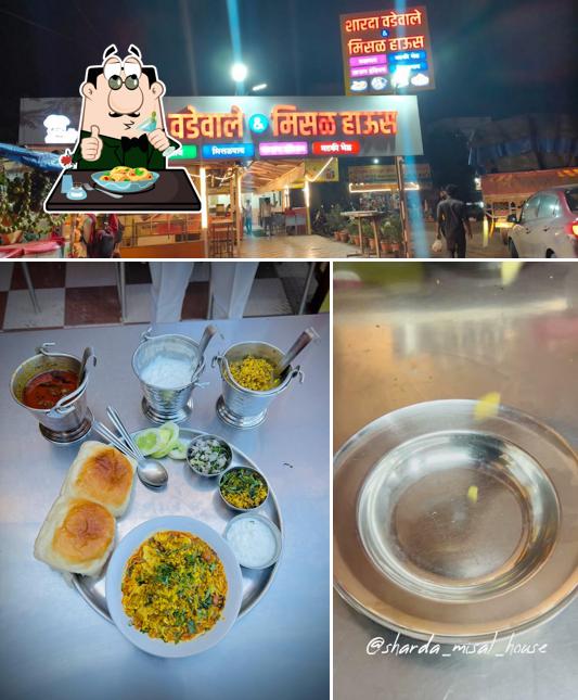 This is the image showing food and exterior at Sharda wadewale and Misal house