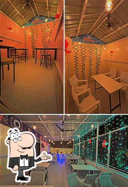 The interior of The skyline cafe & restro badnawr