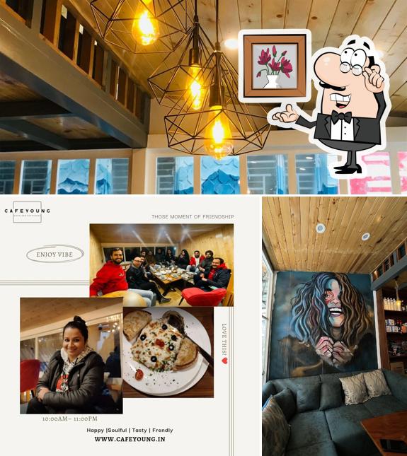 Among different things one can find interior and food at Cafe Young Cafe in Mussoorie