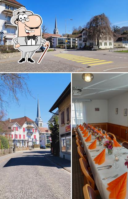Landgasthof Schwanen si caratterizza per la esterno e tavolo da pranzo