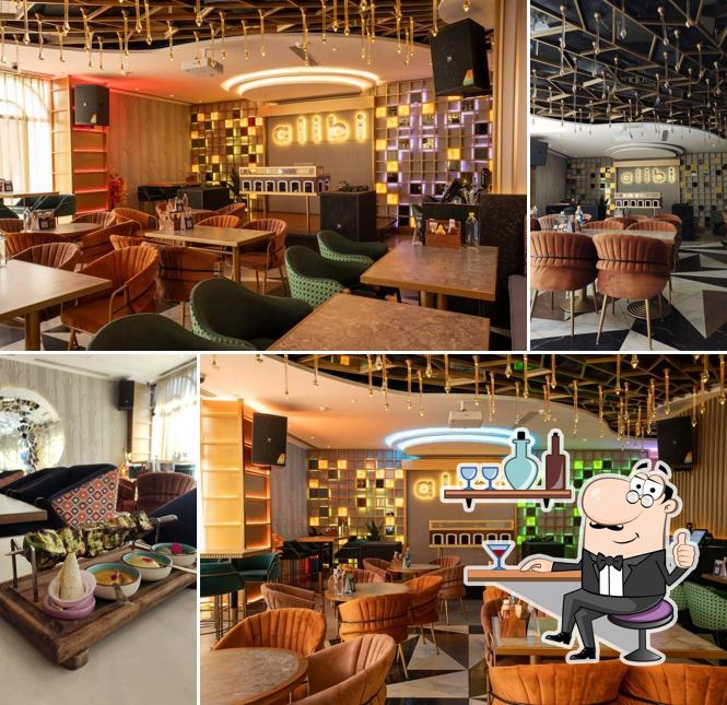 The interior of Alibi Kitchen & Cocktail Bar