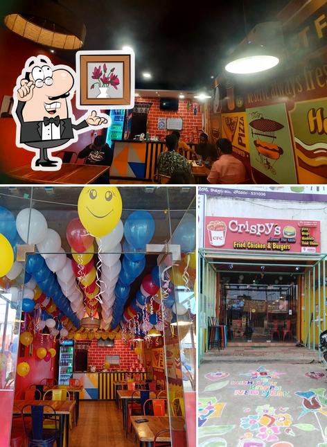 Check out the image showing interior and exterior at Crispy's fried chicken and burgers