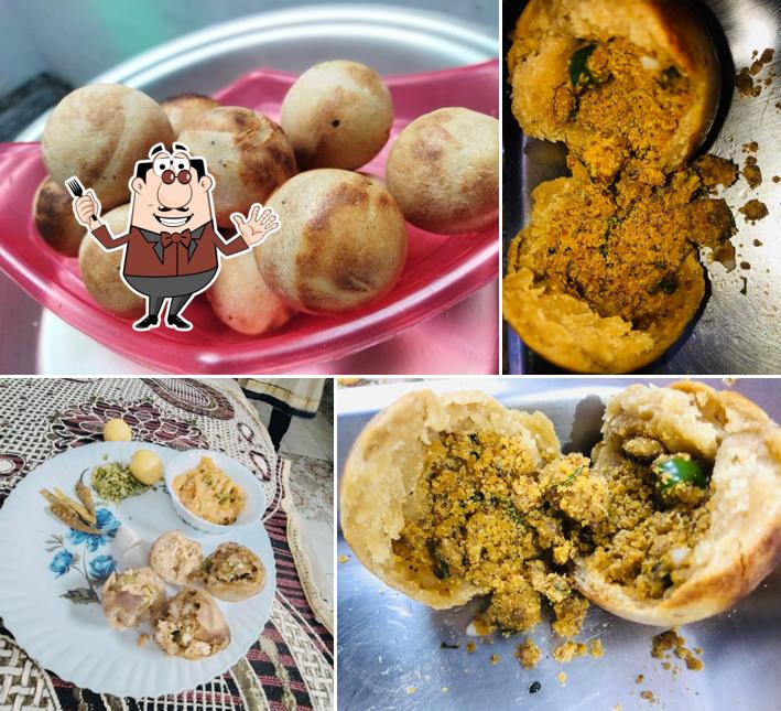 Food at Litti and Bati Chowka Corner