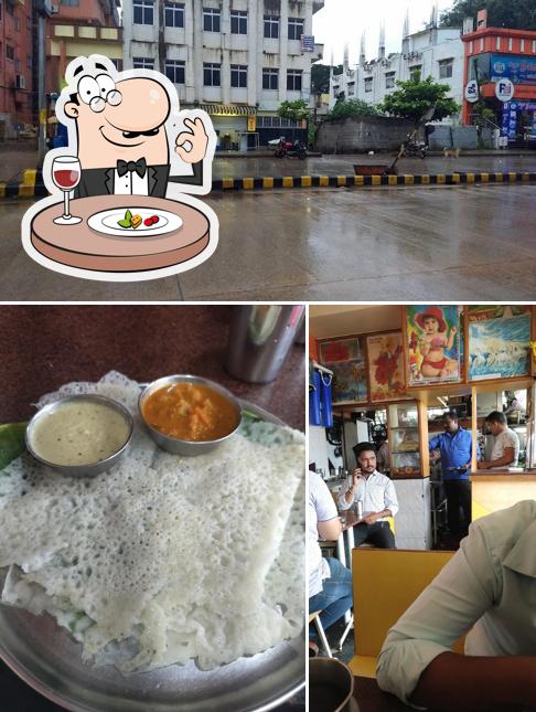Among different things one can find food and exterior at Vishnu Bhavan