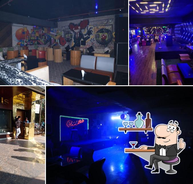 The interior of Chasers Bar & Lounge