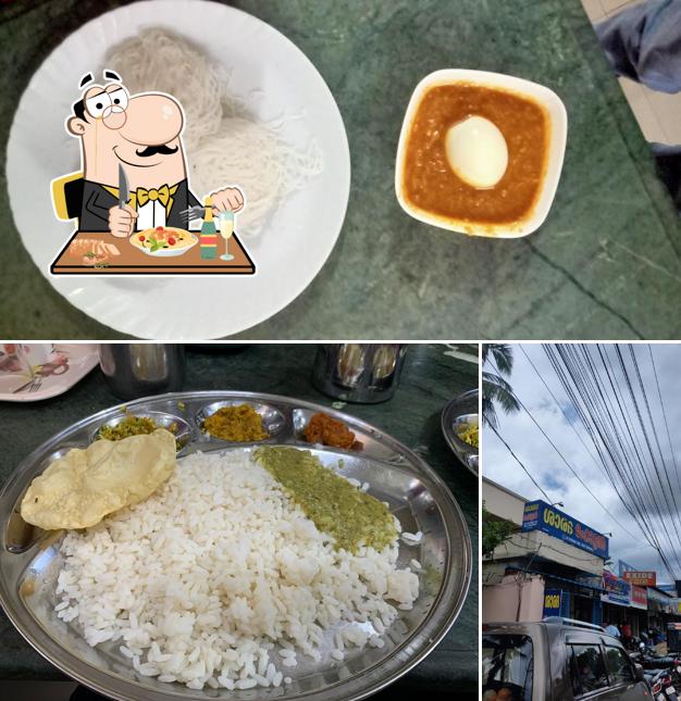 This is the image displaying food and exterior at Sarada Hotel