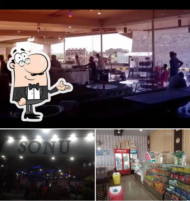 Take a look at the picture displaying interior and food at Sonu Restaurant