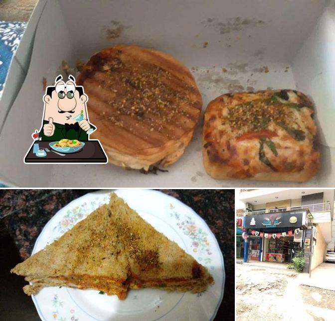This is the image depicting food and exterior at Godavari Bakery