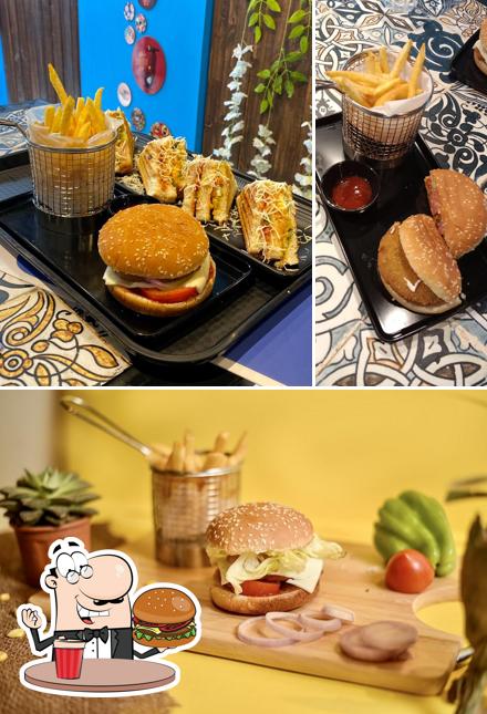Try out a burger at Fables café