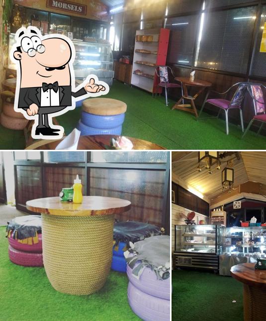 Take a seat at one of the tables at Morsels Bakery & Cafe'