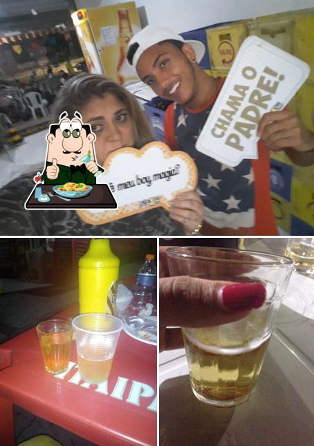 Esta é a ilustração mostrando comida e bebida no Garagem Bar Passaré