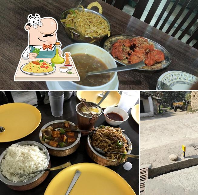 The picture of food and exterior at Hotel Prince Residency