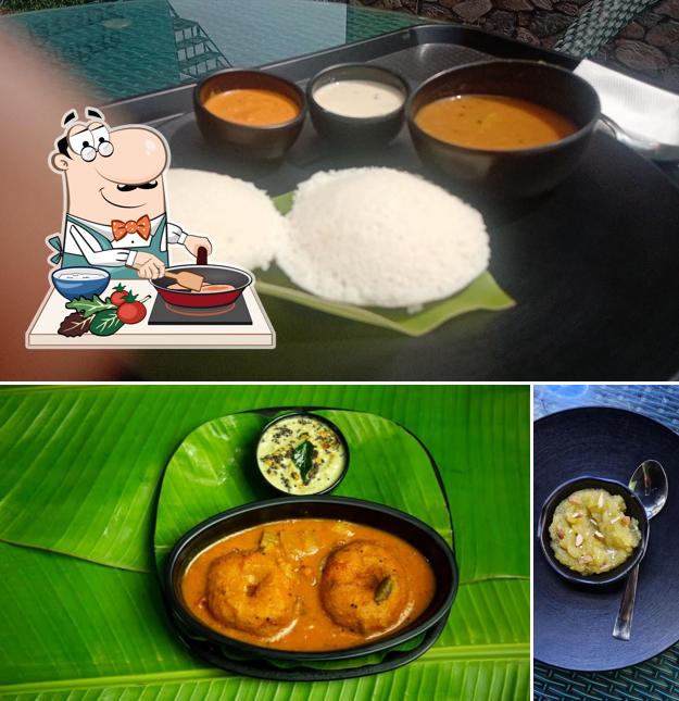 Chicken curry at idli sambhar