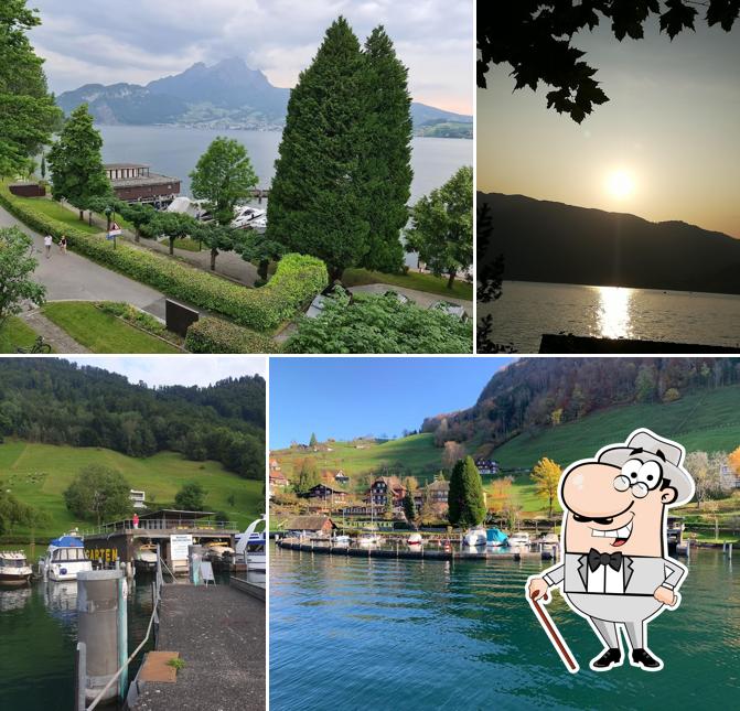 Goditi la vista dall'area esterna di Seehotel Baumgarten