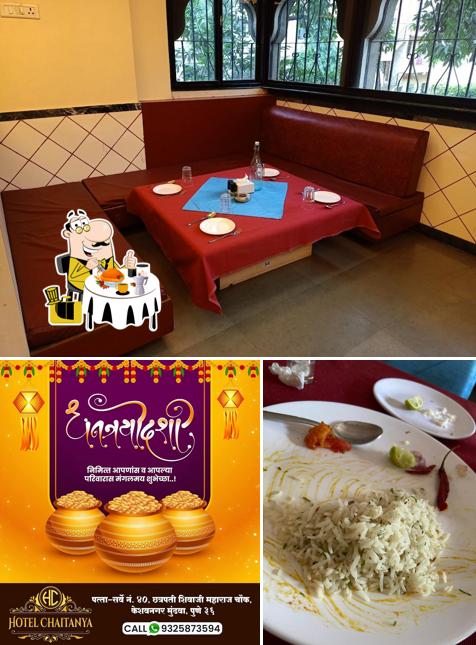 Take a look at the picture depicting food and interior at Hotel Chaitanya Restaurant & Bar