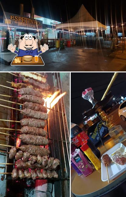 Comida em Espetinho do marisco