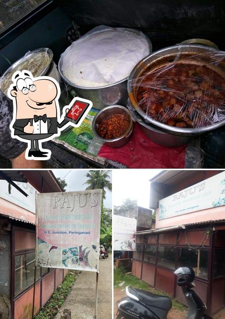 Take a look at the photo displaying exterior and food at Raju's Catering and Restaurant