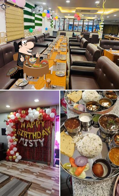 The image of food and exterior at Vasudha restaurant and banquet
