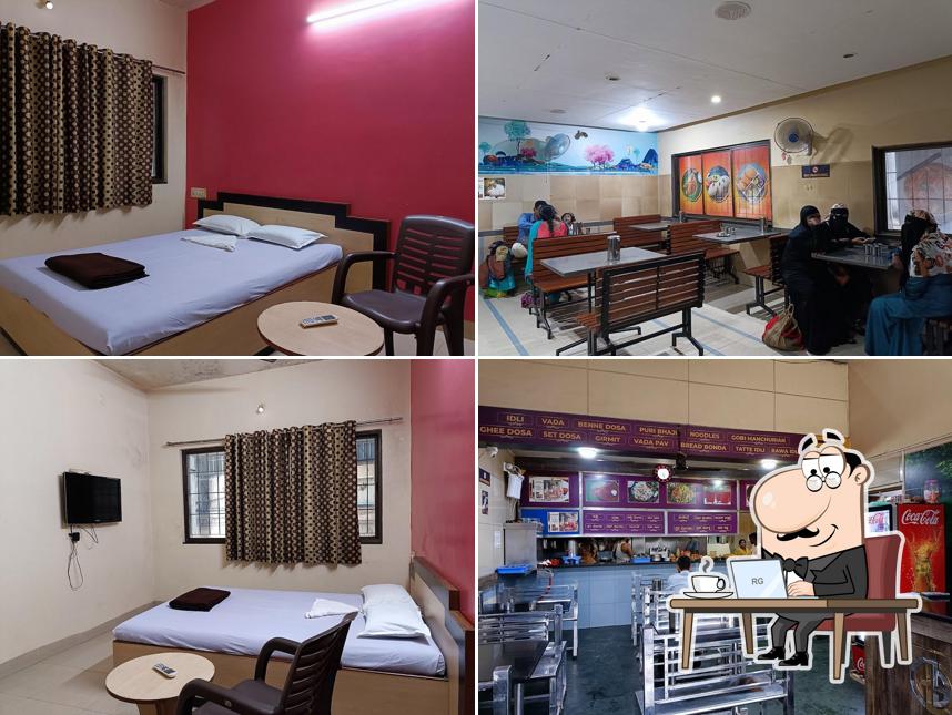 Take a seat at one of the tables at Hotel Sangam