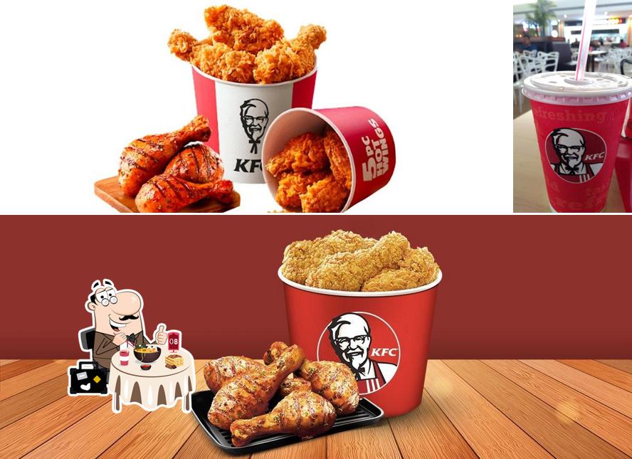 Among various things one can find food and beverage at KFC